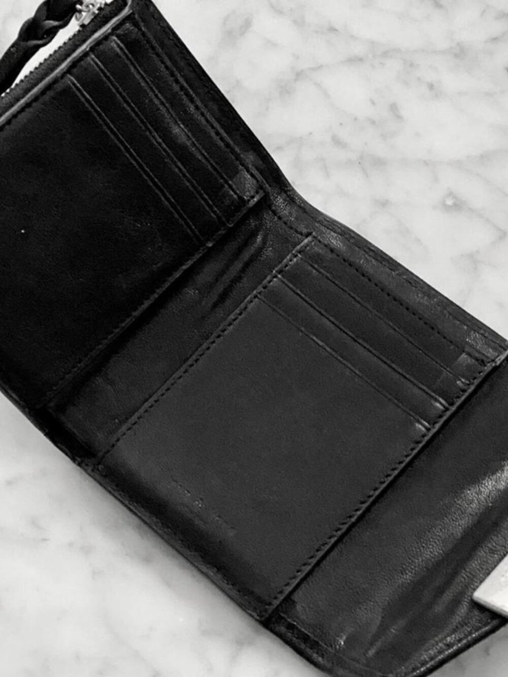 rag & bone Field French Black Pebbled Leather Wallet - Picture 3 of 5